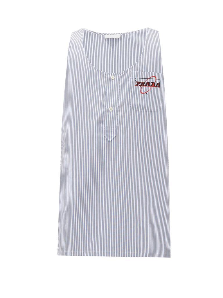 商品Prada|Striped logo-print cotton shirt,价格¥4918,第1张图片