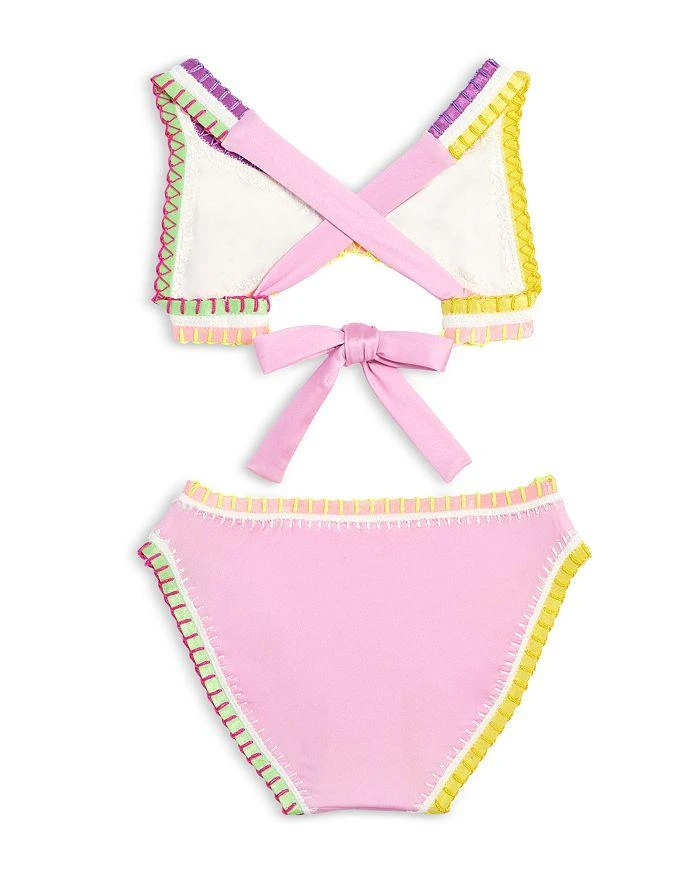 商品PQ Swim|Girls' Rainbow Embroidered Two Piece Swimsuit - Little Kid, Big Kid,价格¥590,第2张图片详细描述