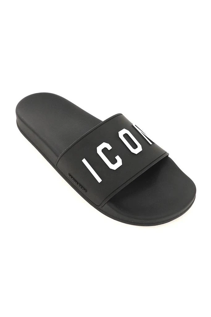 商品DSQUARED2|'ICON' RUBBER SLIDES,价格¥743,第4张图片详细描述
