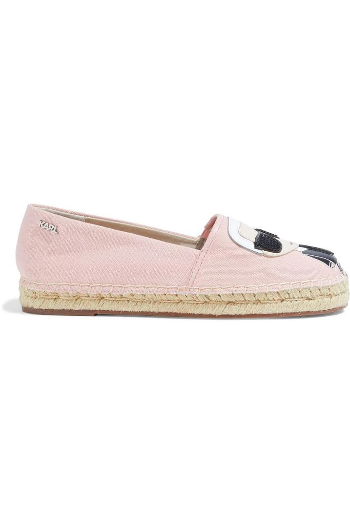 商品Karl Lagerfeld Paris|Embellished canvas espadrilles,价格¥713,第1张图片