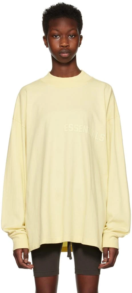 商品Essentials|Yellow Flocked Long Sleeve T-Shirt,价格¥260,第1张图片
