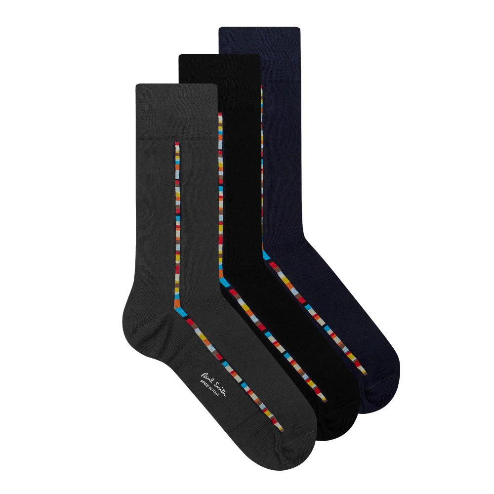商品Paul Smith|Paul Smith 3 Pack Vittore Socks - Grey / Black / Navy,价格¥469,第1张图片