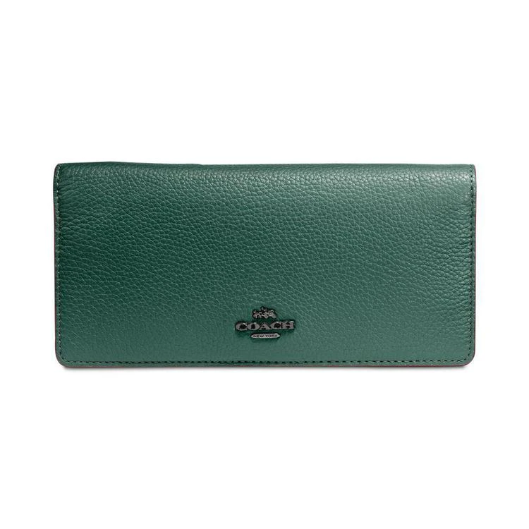 商品Coach|Slim Wallet in Polished Pebble Leather,价格¥669,第1张图片