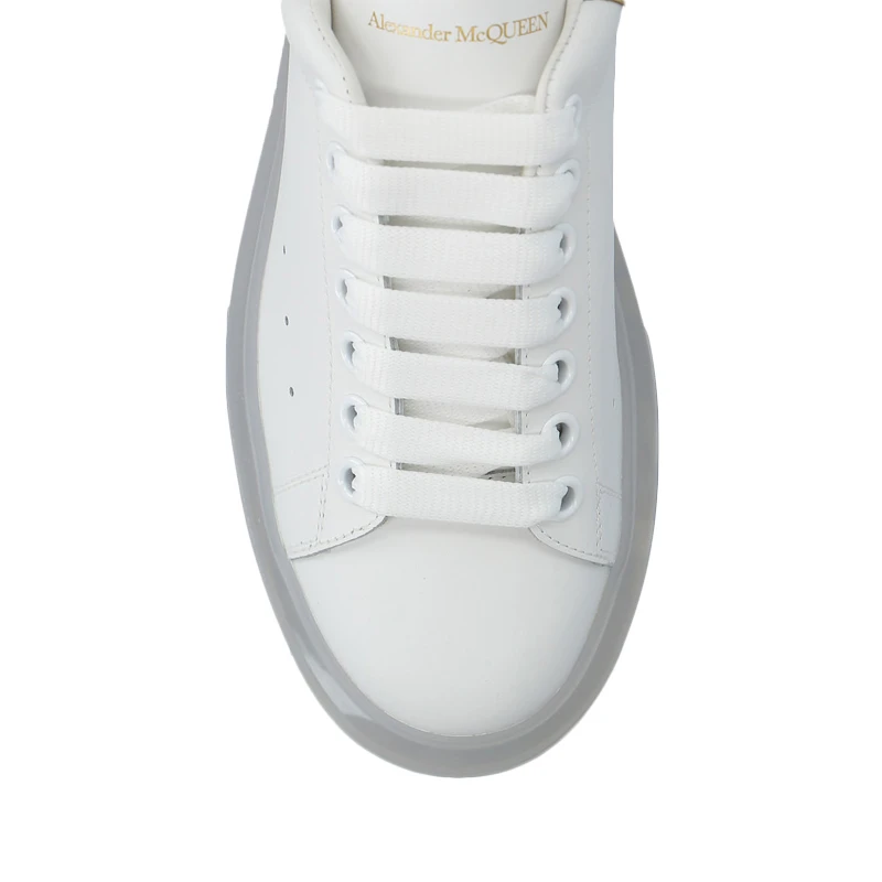 Alexander McQueen 亚历山大·麦昆 女士白色皮革金尾休闲运动鞋 611698-WHX9X-9075 商品
