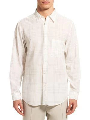 商品Theory|Noll Grid Patterned Long-Sleeve Shirt,价格¥358,第1张图片