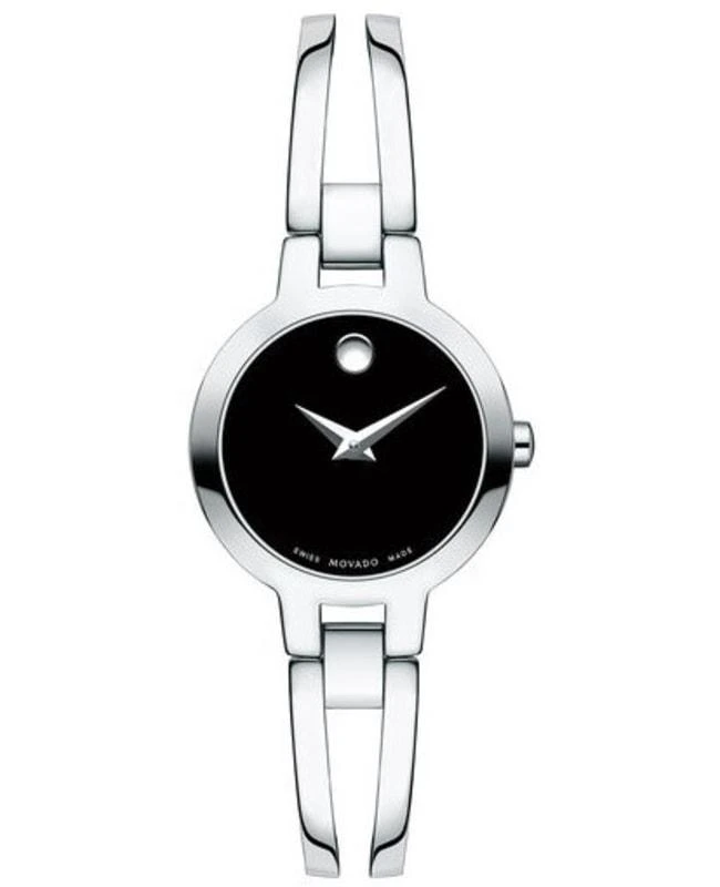 商品Movado|Movado Amorosa Black Dial Stainless Steel Women's Watch 0607153,价格¥2901,第1张图片