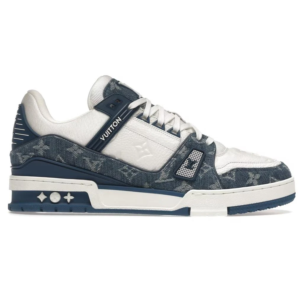 商品Louis Vuitton|Louis Vuitton LV Monogram Blue Denim Sneaker,价格¥10845,第1张图片