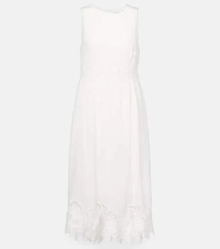 商品Velvet|Bianca lace-trimmed midi dress,价格¥2205,第1张图片
