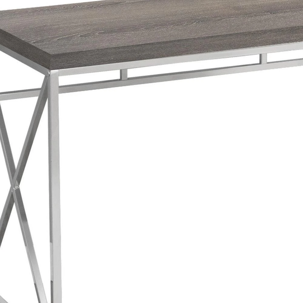 商品Homezia|24" Taupe and Silver Computer Desk,价格¥3479,第2张图片详细描述