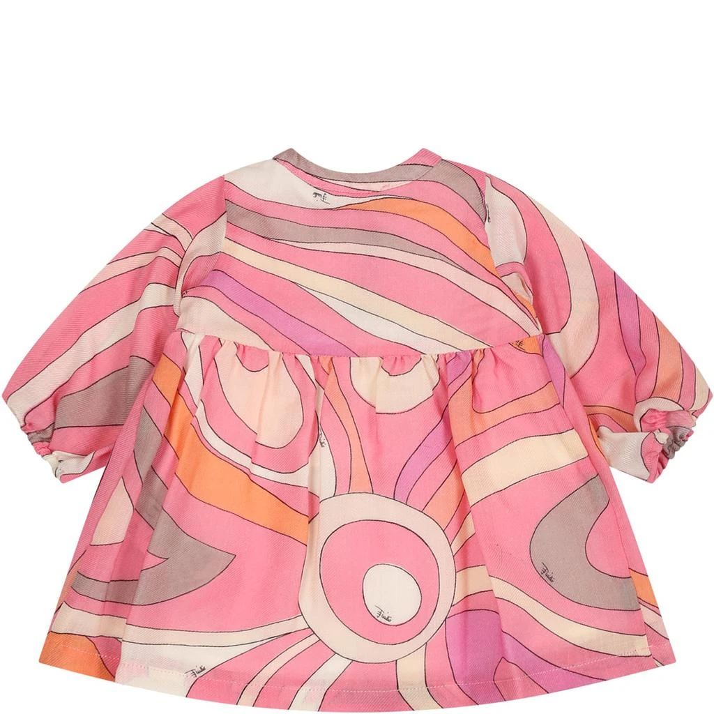 商品Pucci|Pink Dress For Baby Girl With Logo,价格¥2593,第2张图片详细描述