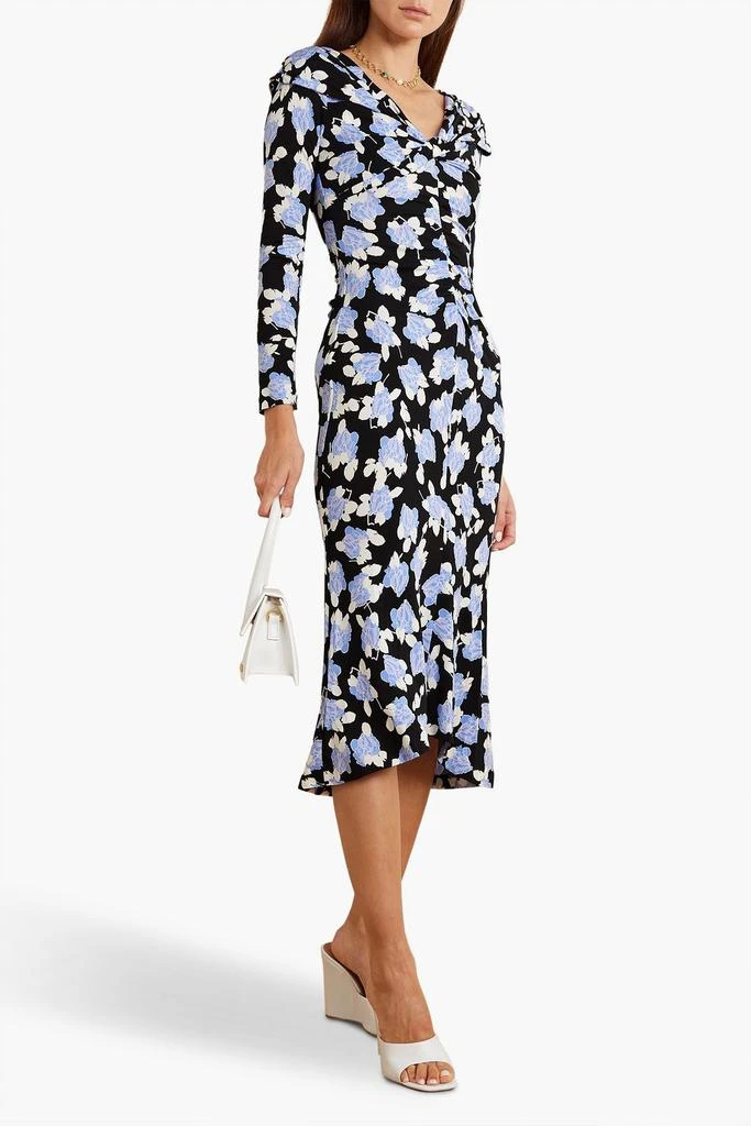 商品Diane von Furstenberg|Sylviana ruched floral-print stretch-jersey midi dress,价格¥1934,第2张图片详细描述