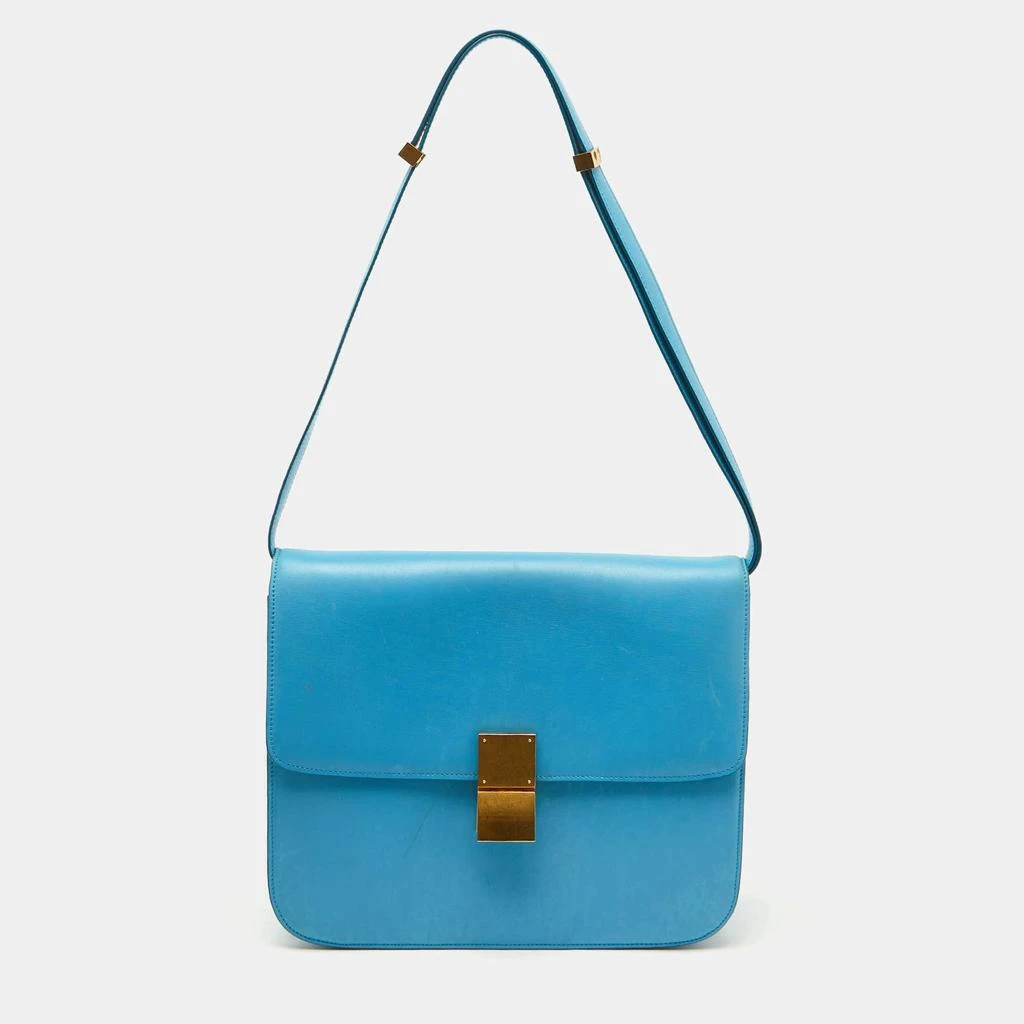 商品[二手商品] Celine|Celine Blue Leather Large Classic Box Shoulder Bag,价格¥19358,第1张图片