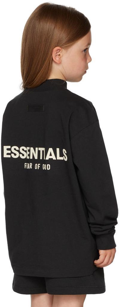 商品Essentials|Kids Black Logo Long Sleeve T-Shirt,价格¥246,第5张图片详细描述