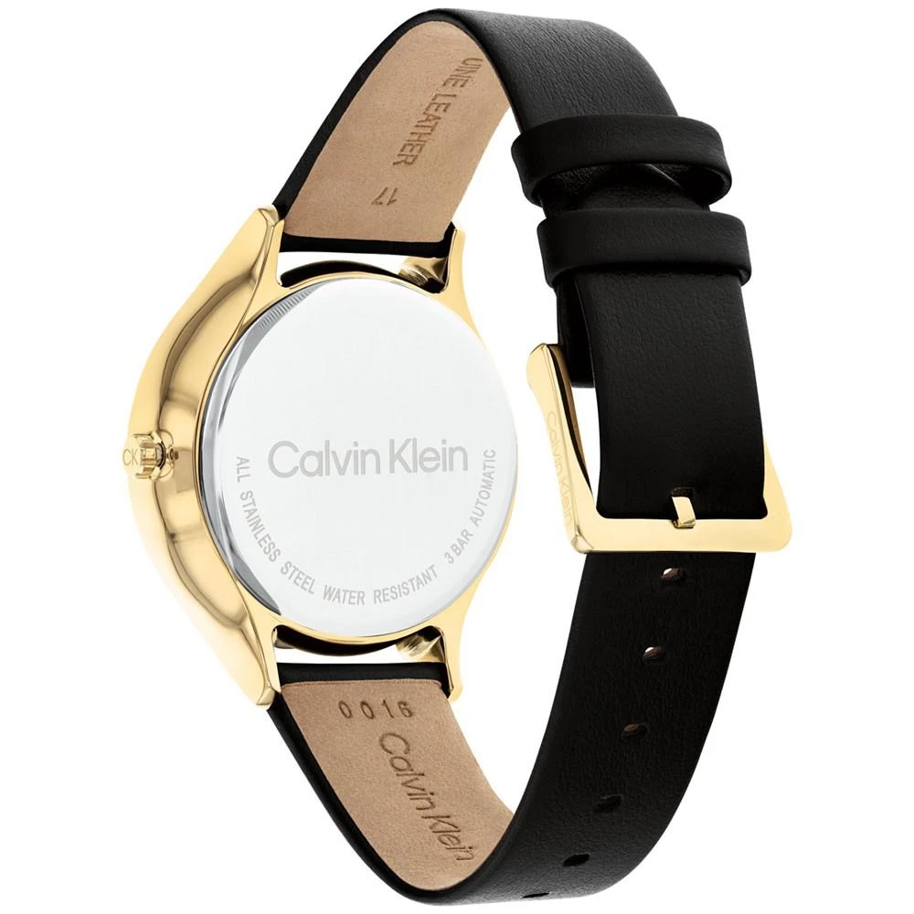 商品Calvin Klein|Men's Automatic Timeless Black Leather Strap Watch 38mm,价格¥1875,第3张图片详细描述