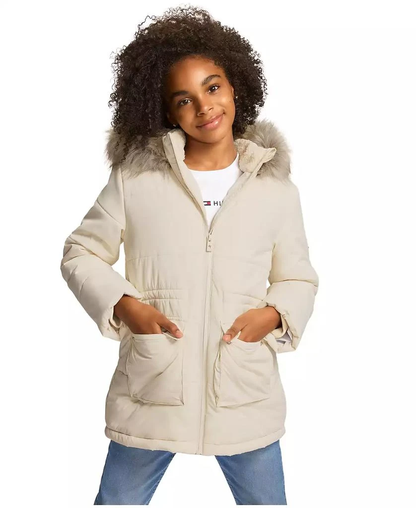 商品Tommy Hilfiger|Big Girls Patch Pocket Anorak Puffer,价格¥371,第1张图片