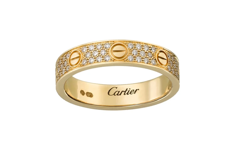 商品[国内直发] Cartier|CARTIER卡地亚 LOVE系列 结婚对戒 铺镶钻石常规款 满天星宽4mm-5mm 18K黄金 钻石 戒指 男女同款情侣款,价格¥42286,第1张图片