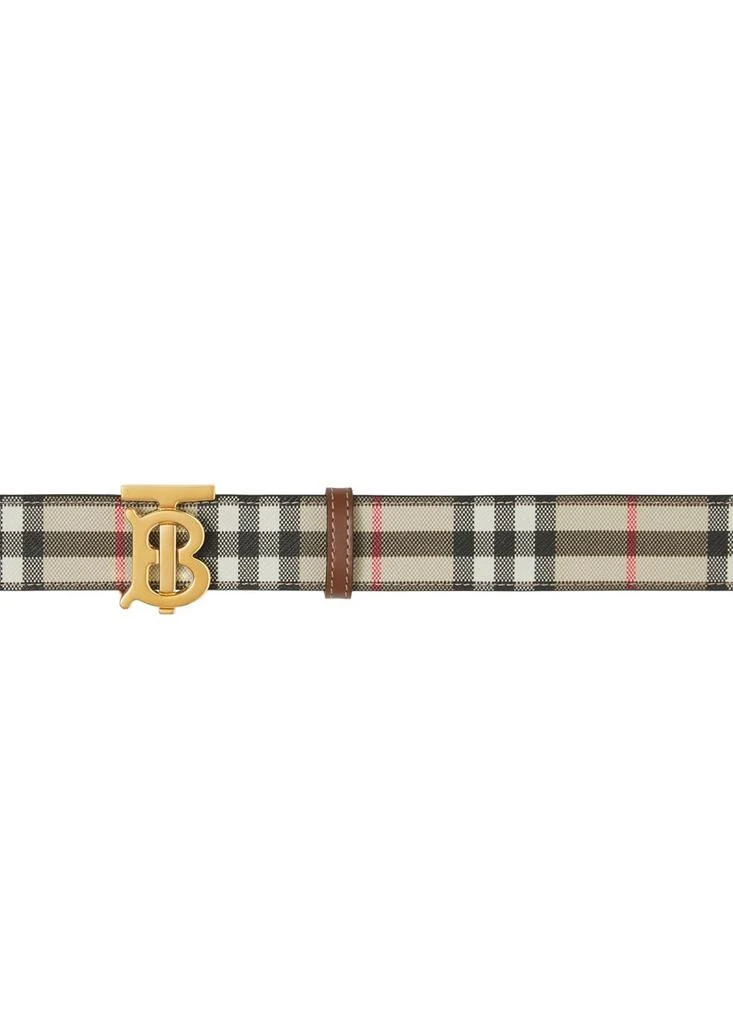 商品Burberry|Check and leather reversible TB belt,价格¥3879,第1张图片