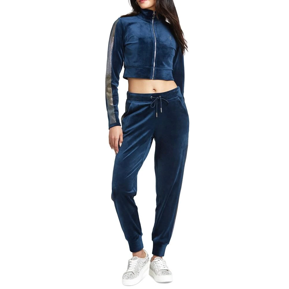 Women's Mid-Rise Embellished-Trim Joggers 商品
