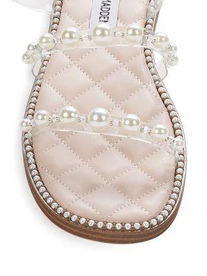 商品Steve Madden|Zazie Embellished Transparent Flat Sandals,价格¥166,第5张图片详细描述