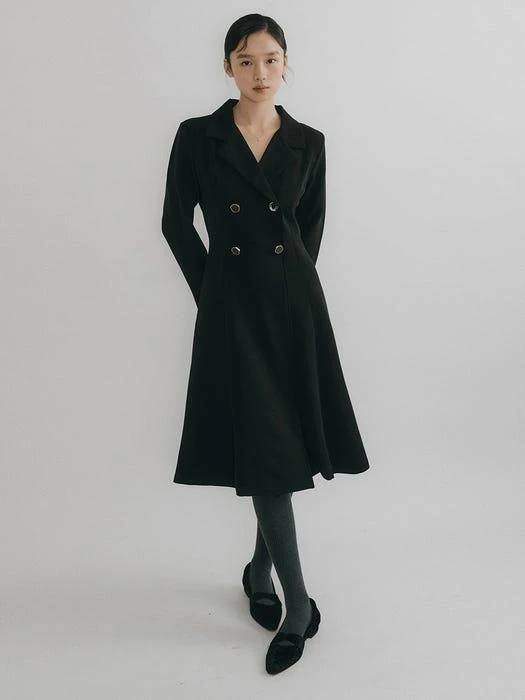 商品REORG|Oson Classic Double Button Dress_Black,价格¥1106,第5张图片详细描述