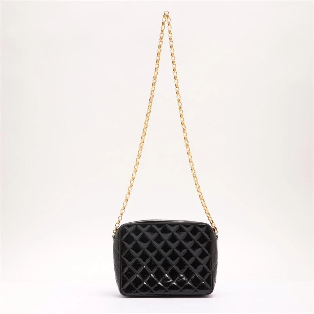 商品[二手商品] Chanel|Chanel Black Quilted Patent Leather CC Diana Camera Shoulder Bag,价格¥35529,第2张图片详细描述
