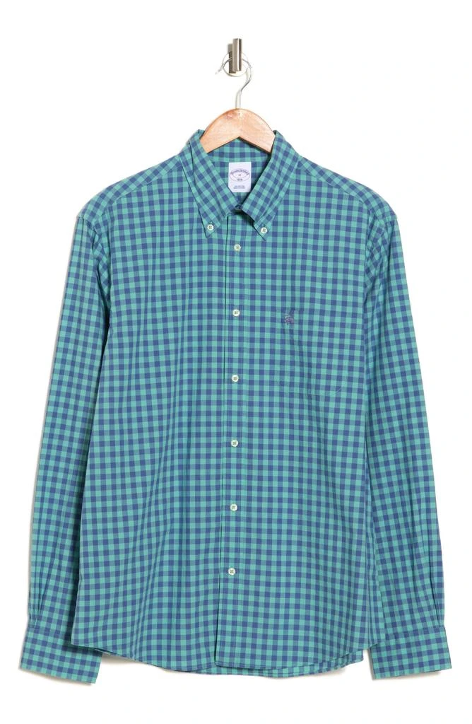 商品Brooks Brothers|Sport Fit Plaid Long Sleeve Yarn Dye Cotton Button-Down Shirt,价格¥418,第3张图片详细描述