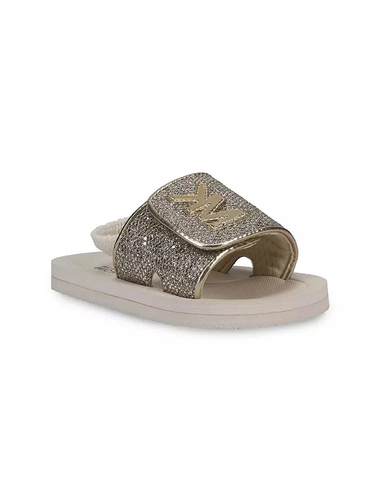 商品Michael Kors|Little Girl's Vanilla Metallic Logo Sling-Back Slides,价格¥157,第1张图片