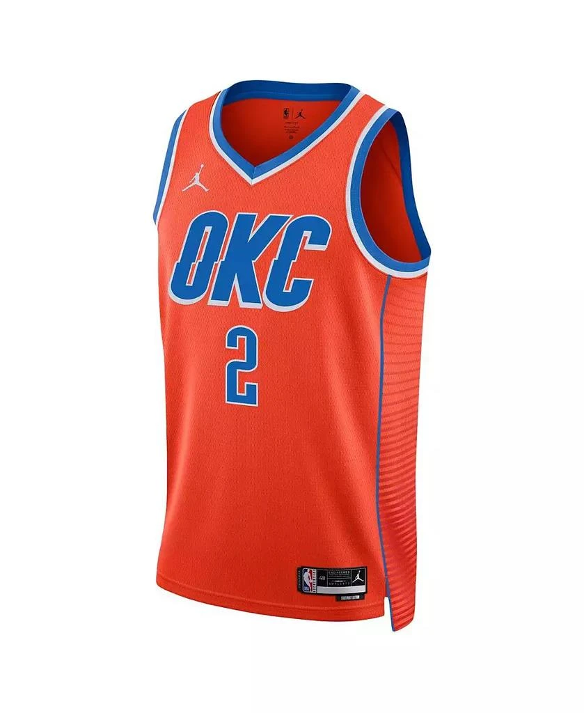 商品Jordan|Men's Shai Gilgeous-Alexander Orange Oklahoma City Thunder Statement Edition Swingman Jersey,价格¥670,第3张图片详细描述