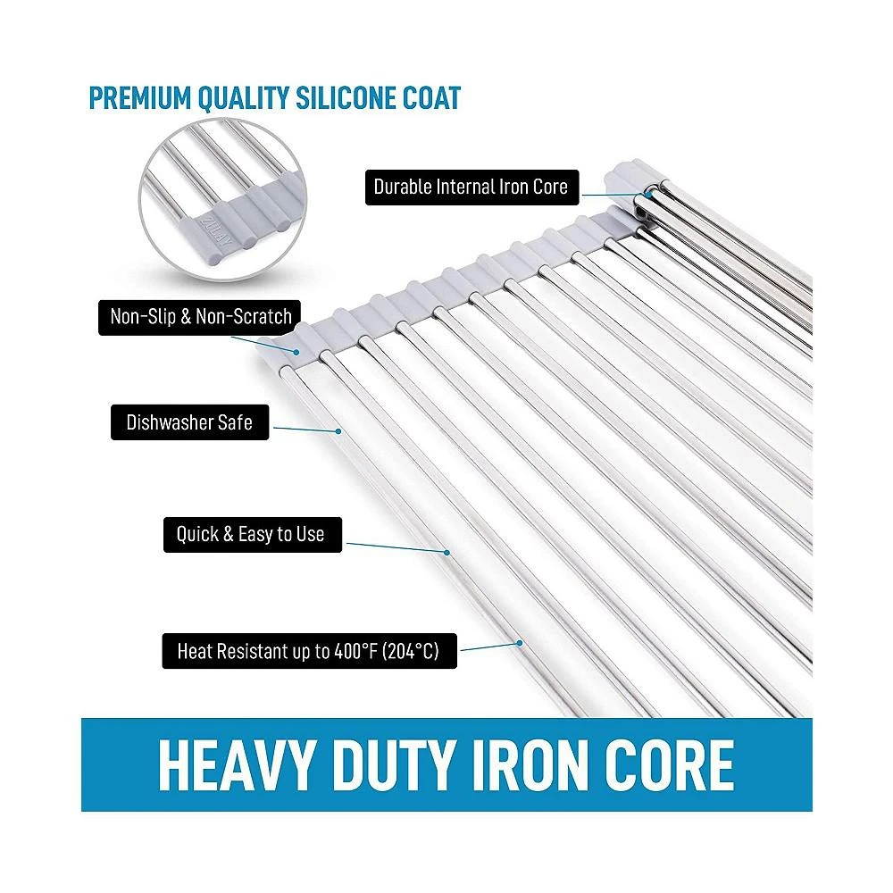 商品Zulay Kitchen|Multipurpose Roll Up Sink Drying Rack and Trivet,价格¥174,第3张图片详细描述