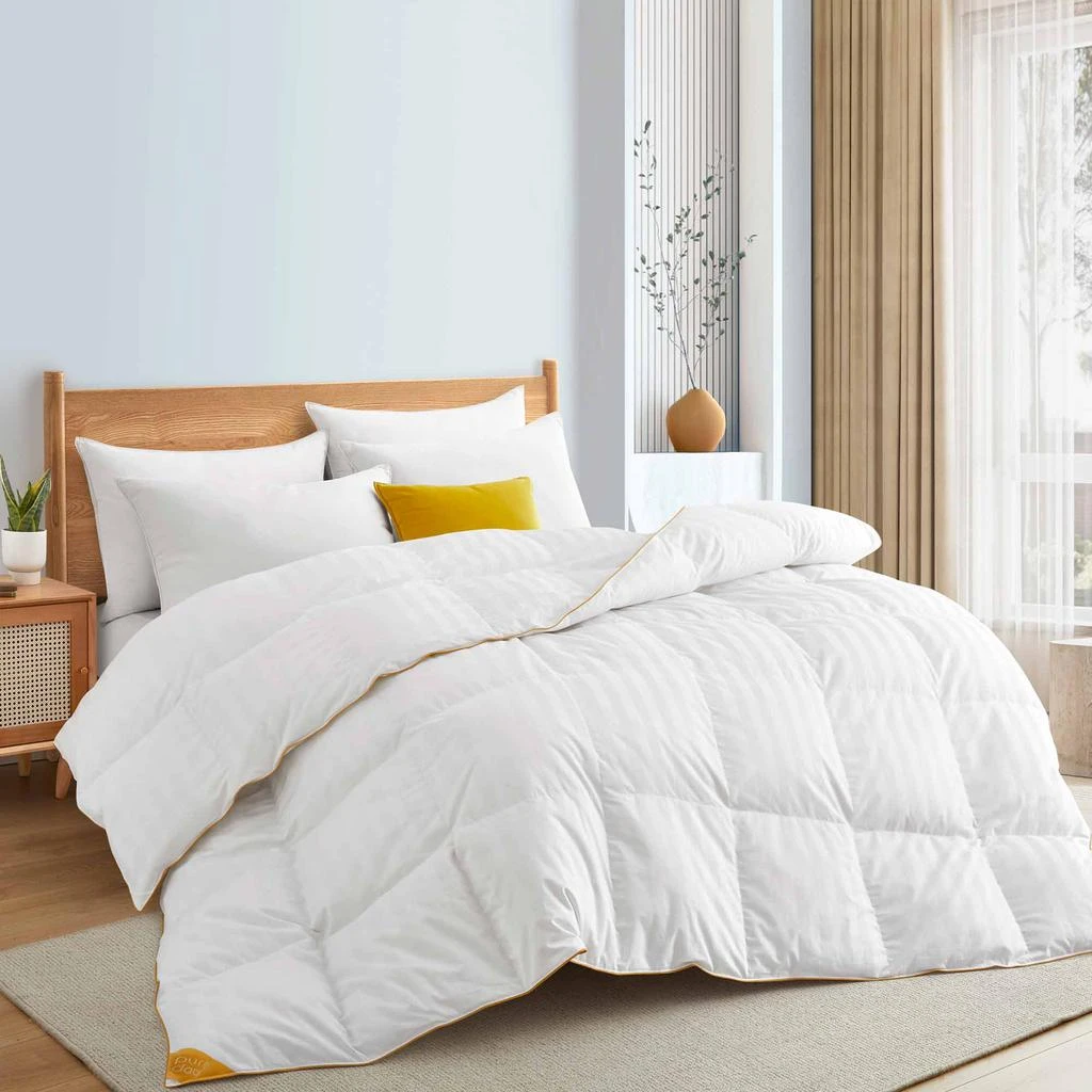 商品Puredown|HOTEL Quality White Goose Down Comforter 100% Cotton Cover All Season, King or Queen,价格¥689,第1张图片