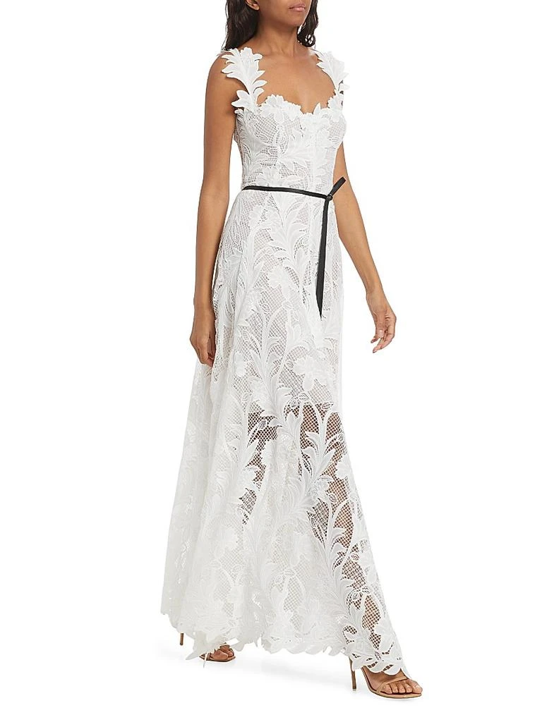 商品Oscar de la Renta|Marbled Carnation Guipure Lace Gown,价格¥17664,第4张图片详细描述