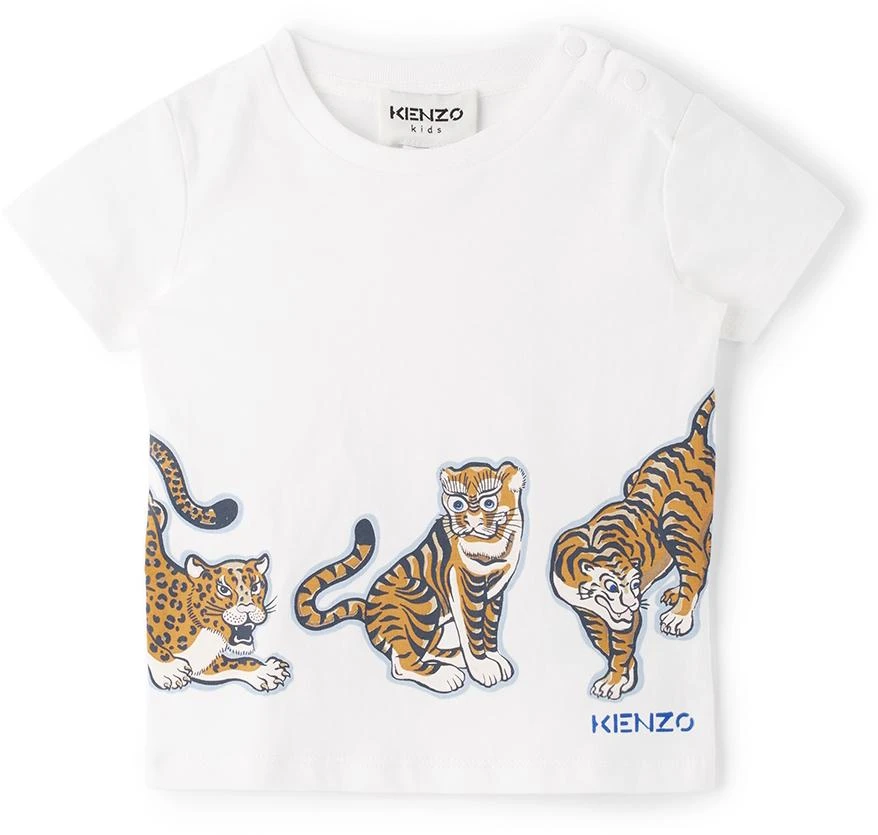 商品Kenzo|Baby White & Blue T-Shirt & Shorts Set,价格¥1318,第2张图片详细描述