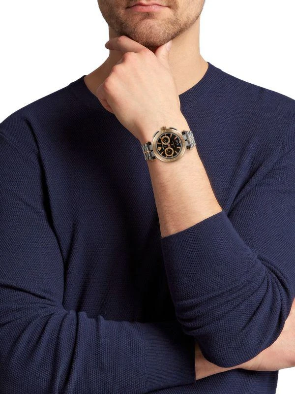 商品Versace|45MM Two Tone Stainless Steel Bracelet Chronograph Watch,价格¥6125,第2张图片详细描述