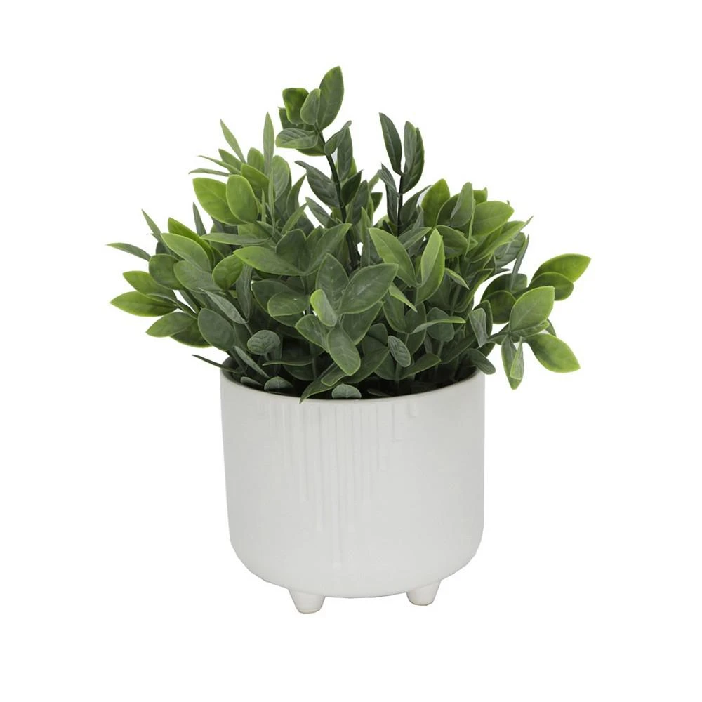 商品Flora Bunda|Tea Leaf in White Cascade Footed Pot, 6.5",价格¥471,第1张图片