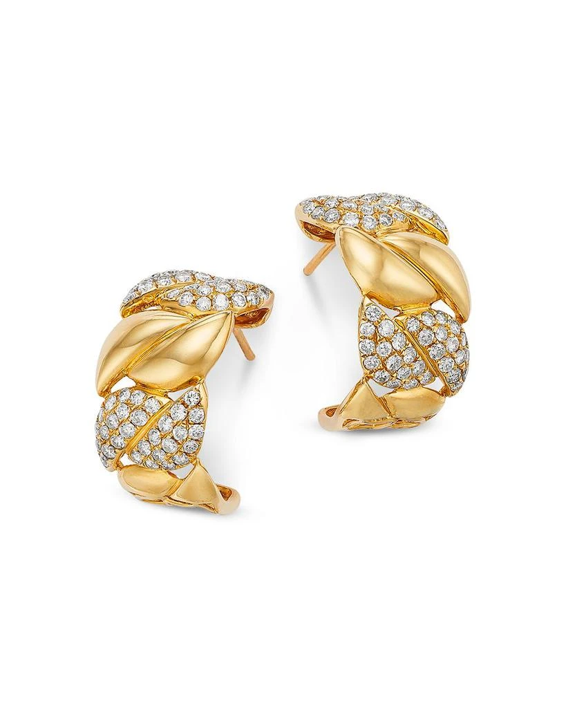 商品Bloomingdale's Fine Collection|Diamond Pave Hoop Earrings in 14K Yellow Gold, 1.40 ct. t.w.,价格¥25343,第1张图片