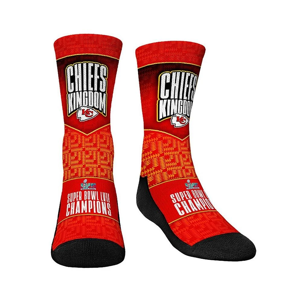 商品Rock 'Em|Youth Boys and Girls Socks Kansas City Chiefs Super Bowl LVII Champions Local Slogan Crew Socks,价格¥134,第1张图片