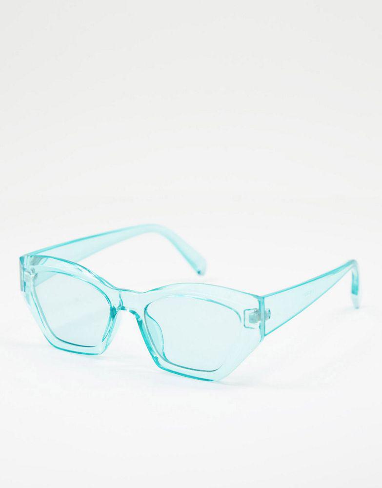 ASOS DESIGN crystal blue cat eye sunglasses with tonal lens  - LBLUE商品第1张图片规格展示