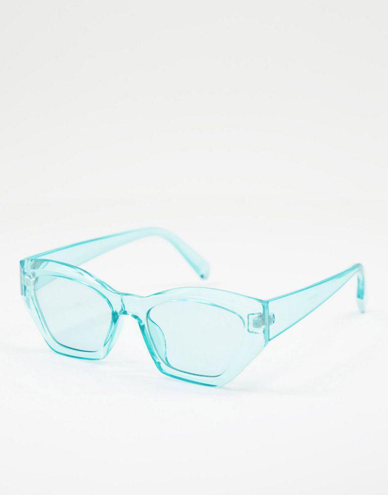 商品ASOS|ASOS DESIGN crystal blue cat eye sunglasses with tonal lens  - LBLUE,价格¥35,第1张图片