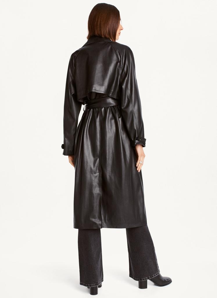 Faux Leather Trench Coat商品第5张图片规格展示