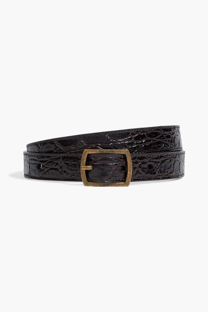 商品Yves Saint Laurent|Croc-effect leather belt,价格¥1956,第1张图片