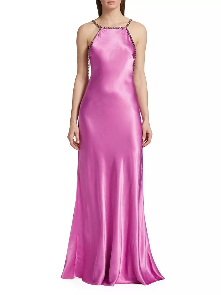 商品L'Agence|Majesty Chain-Trim Satin Gown,价格¥1781,第3张图片详细描述