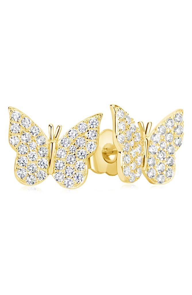 商品Suzy Levian|Sterling Silver CZ Butterfly Stud Earrings,价格¥587,第3张图片详细描述