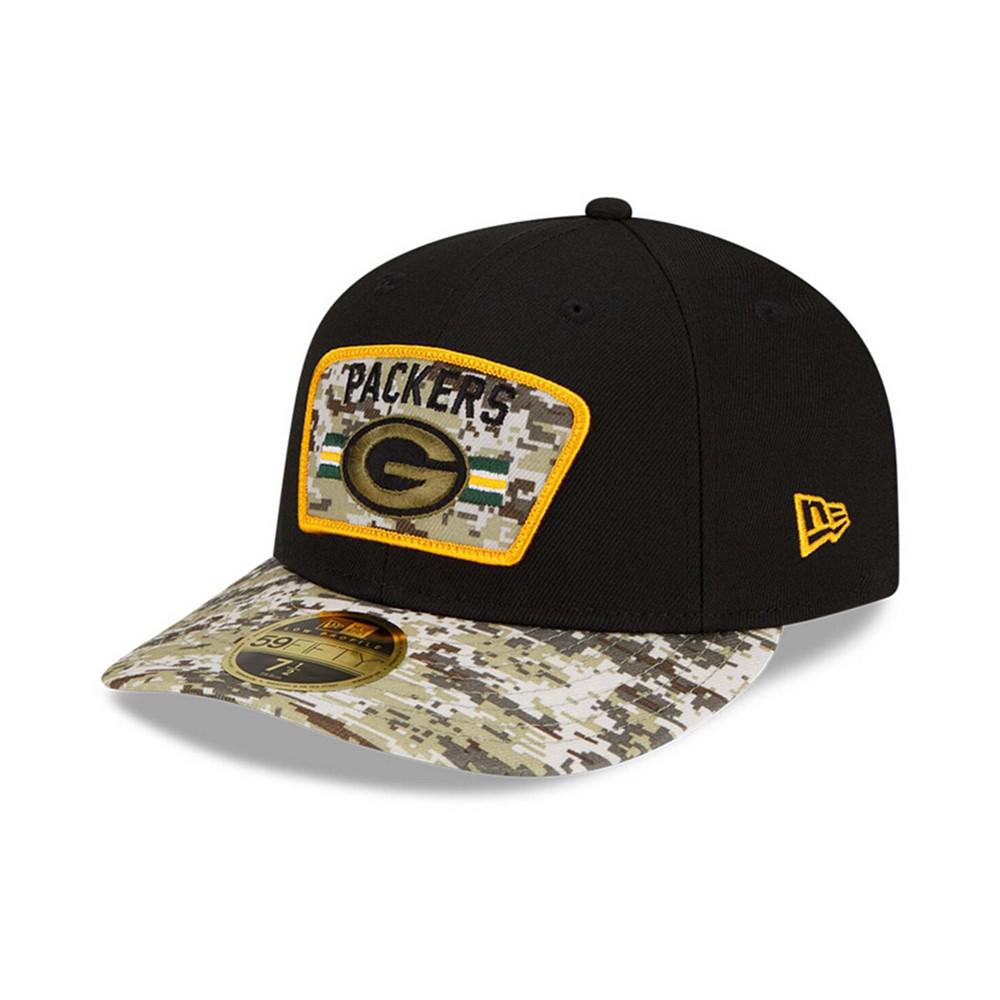 Men's Black-Camouflage Green Bay Packers 2021 Salute To Service Low Profile 59FIFTY Fitted Hat商品第4张图片规格展示