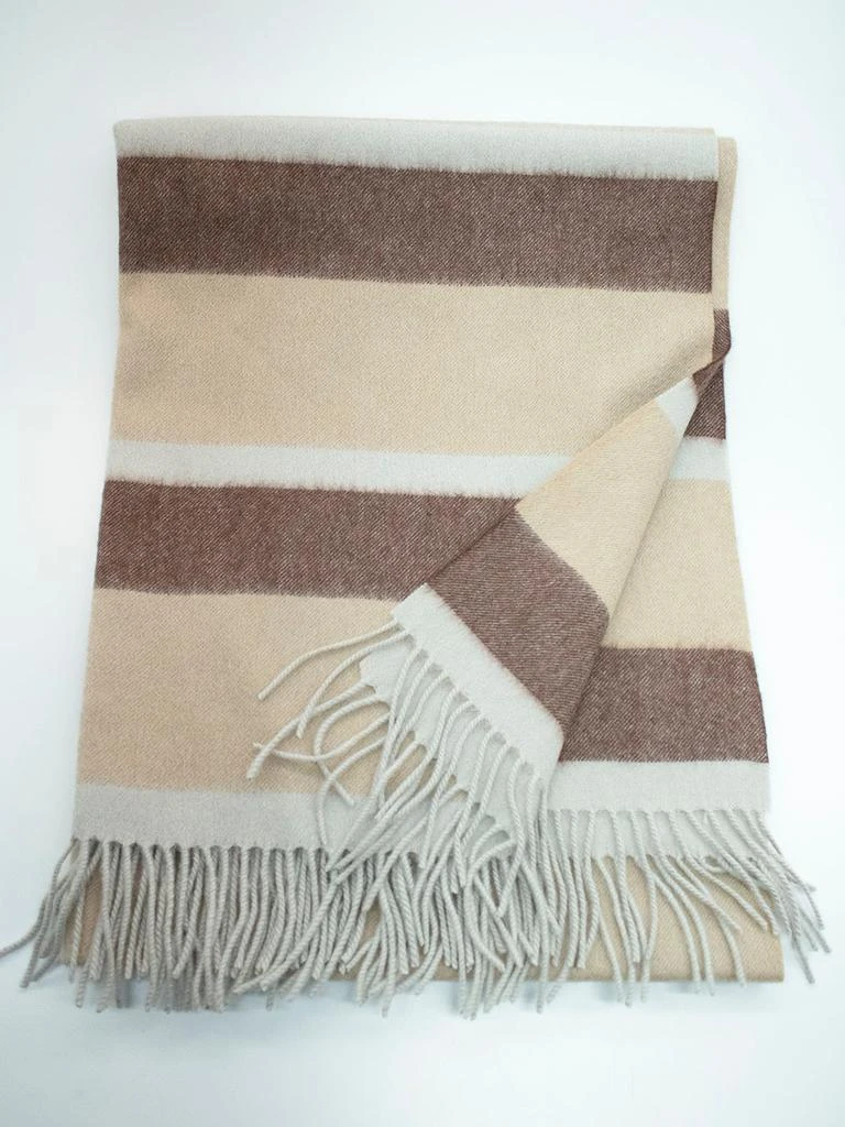 商品Portolano|Cashmere Striped Fringe Throw Blanket,价格¥2258,第1张图片