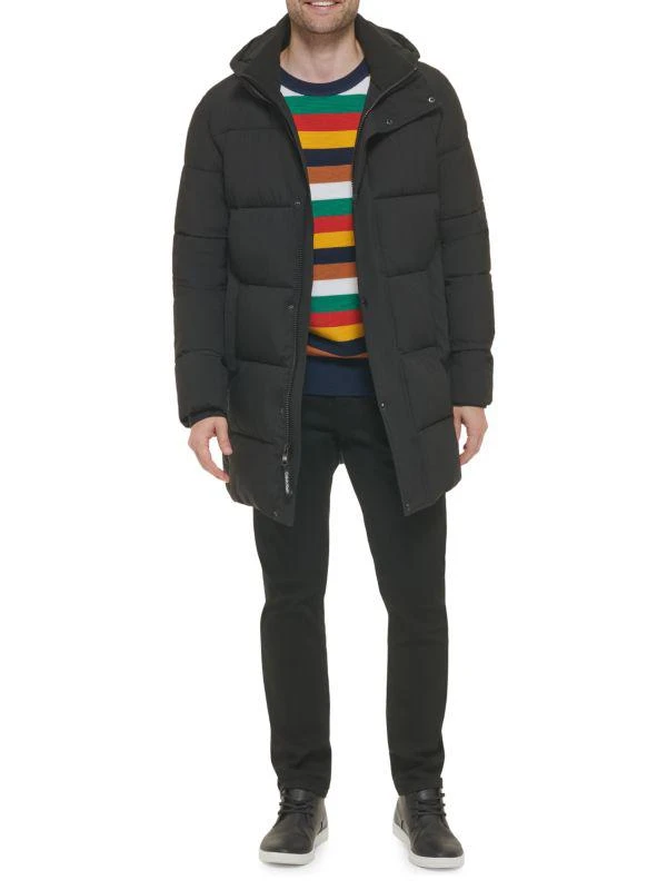 商品Calvin Klein|Quilted Hooded Longline Puffer Jacket,价格¥1461,第4张图片详细描述