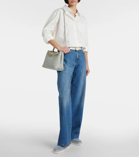 商品Tod's|酒椰叶纤维边饰皮革乐福鞋,价格¥4275,第2张图片详细描述