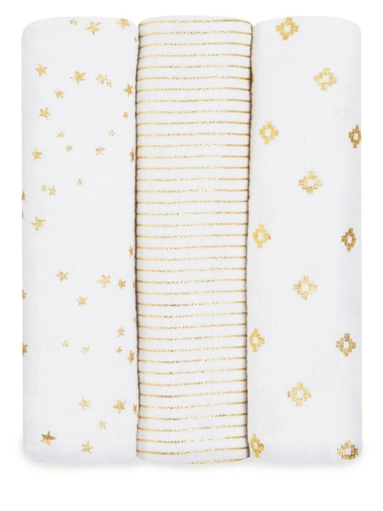 商品aden + anais|Baby's Set of 3 Metallic Cotton Swaddles,价格¥371,第1张图片