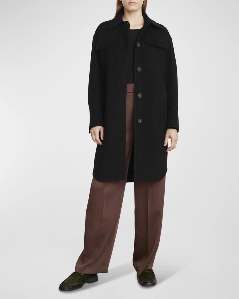商品Vince|Double Wool Long Shirt Coat,价格¥6156,第1张图片