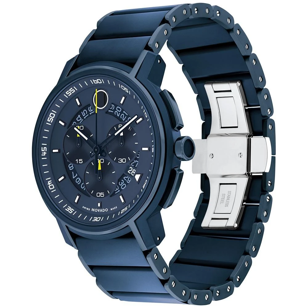 商品Movado|Strato Men's Swiss Blue Stainless Steel Bracelet Watch 44mm,价格¥16340,第2张图片详细描述