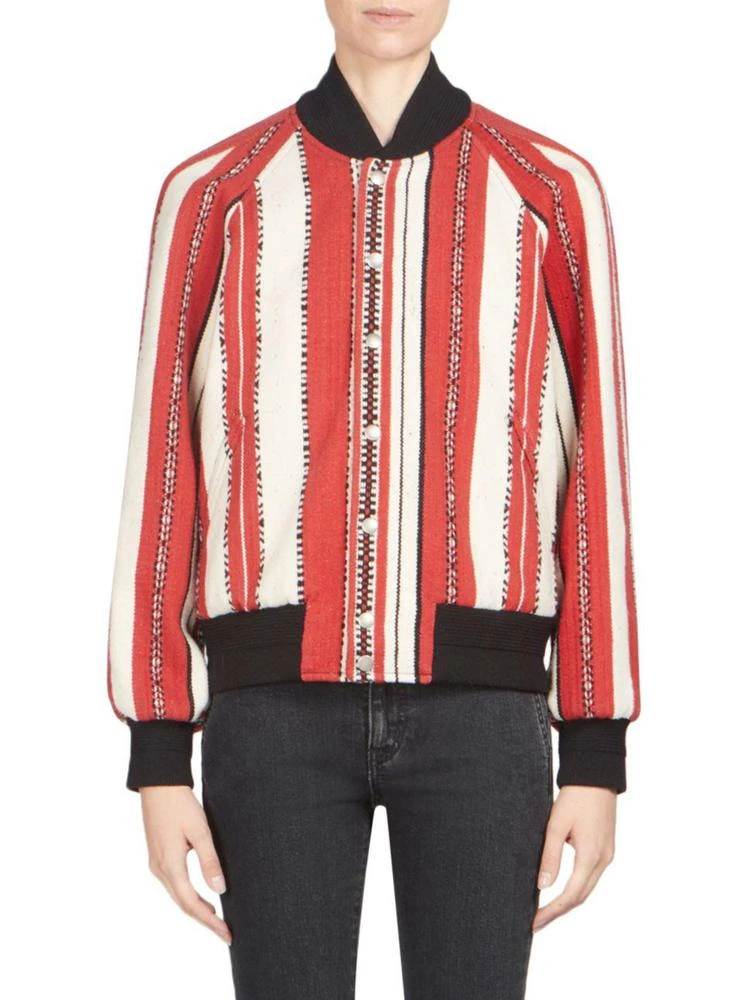 商品Yves Saint Laurent|Saint Laurent - Wool-Blend Stripe Jacket,价格¥5358,第1张图片